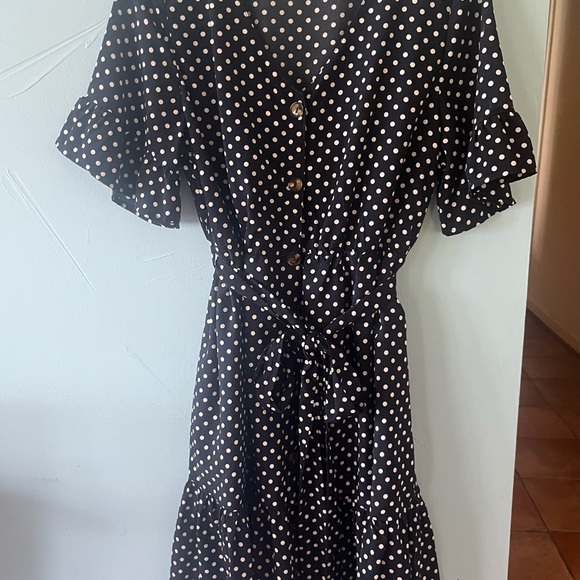 Women’s Polka Dot A-Line Loose Swing Dress Size M - Picture 3 of 13
